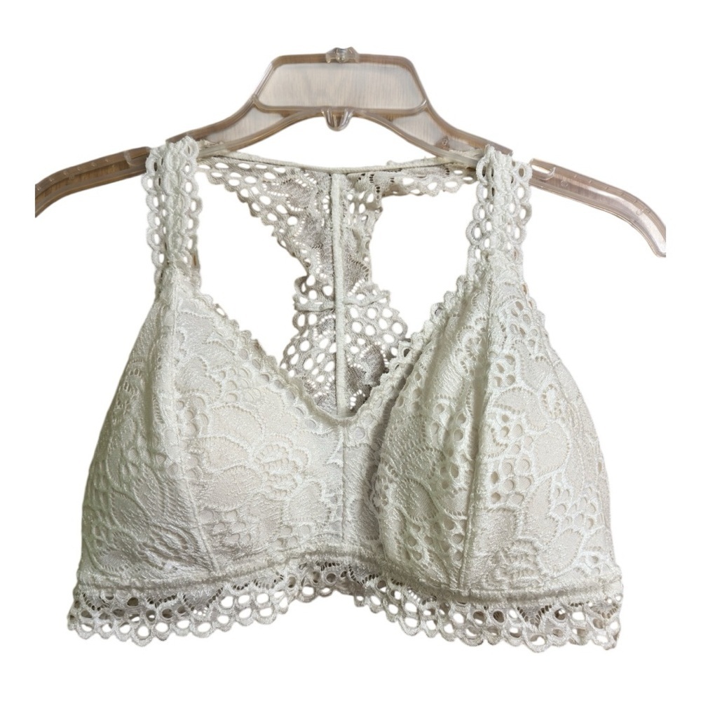 Maurice’s Lace Racerback Bralette, Off White, Large